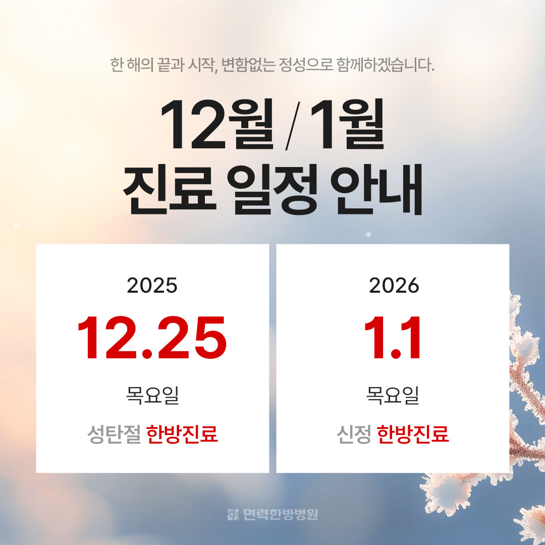 12월/1월 진료 일정 안내